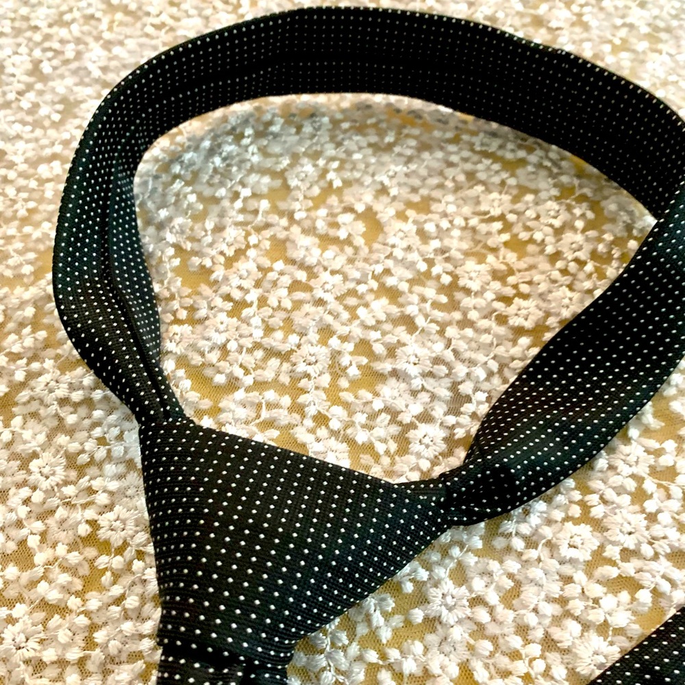 Vintage Men’s Nautica Designer Black & White Polka Dot Dress Tie